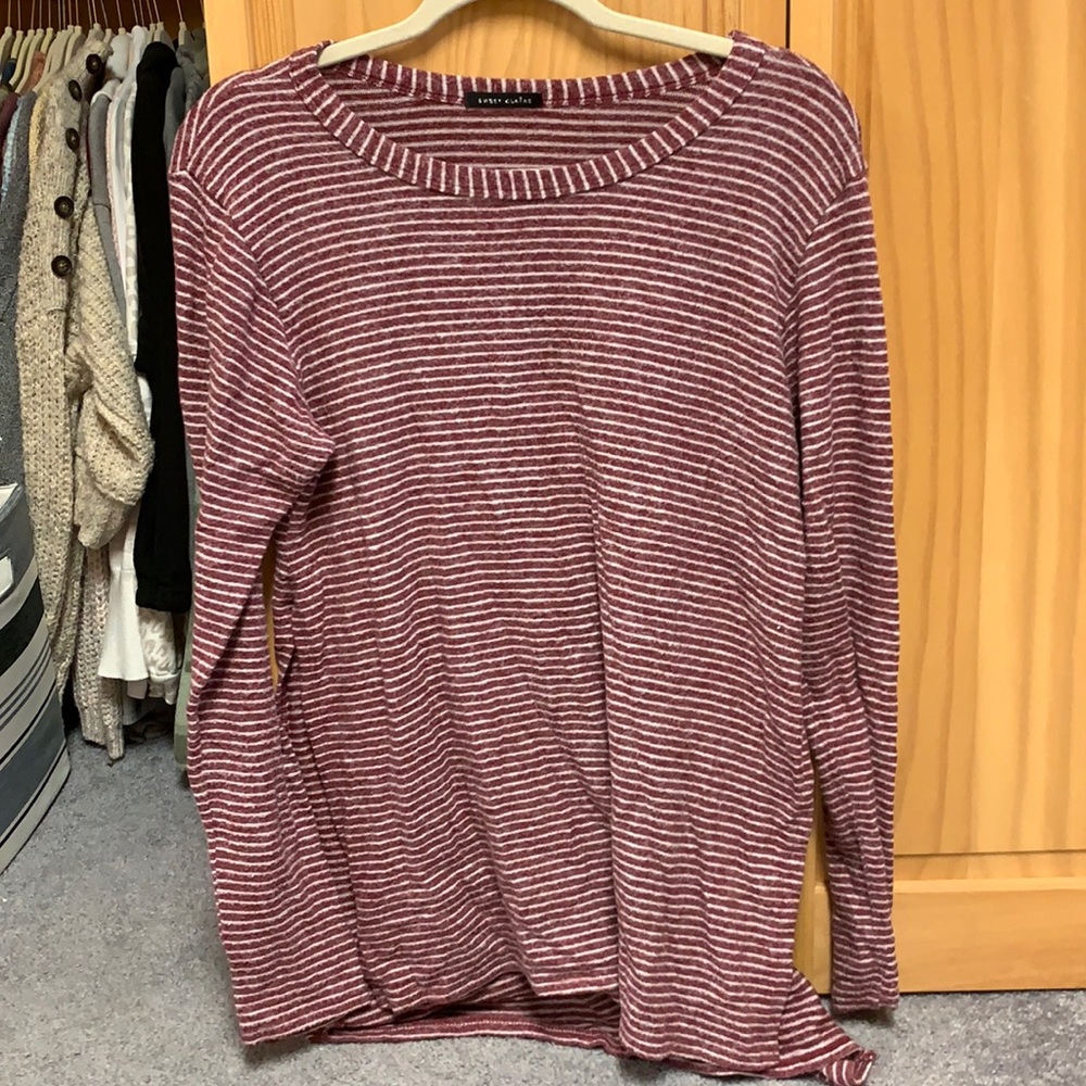 Burgundy and white stripped sweater